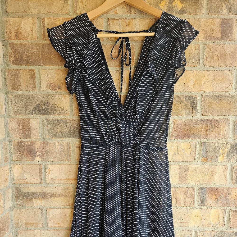 Black Sheer Polka Dot Dress
